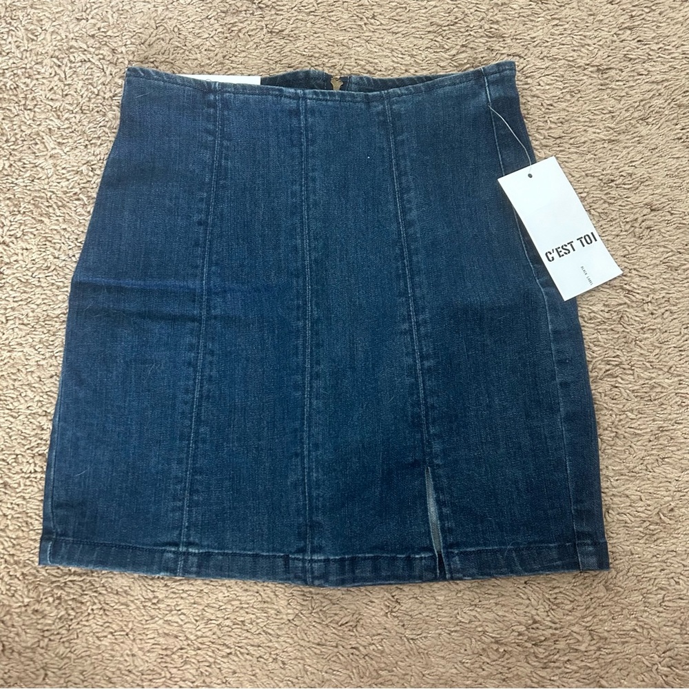 Small C’est Toi High Waisted Denim Skirt New With Tags Never Worn